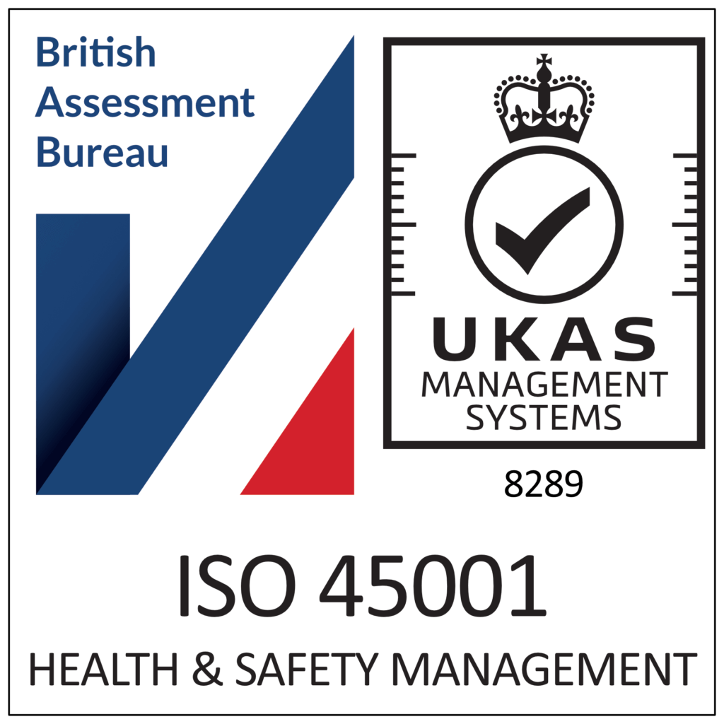 45001 Certification incl UKAS Badge